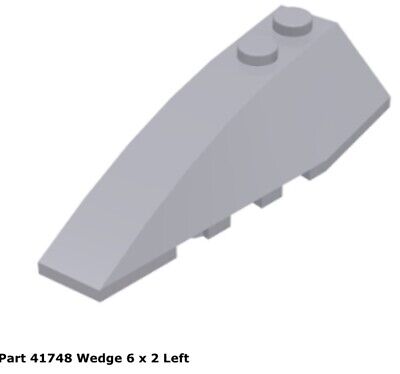 LEGO PART 41747/41748 WHITE WEDGE 6 X 2 RIGHT AND LEFT FOR 2 PAIRS