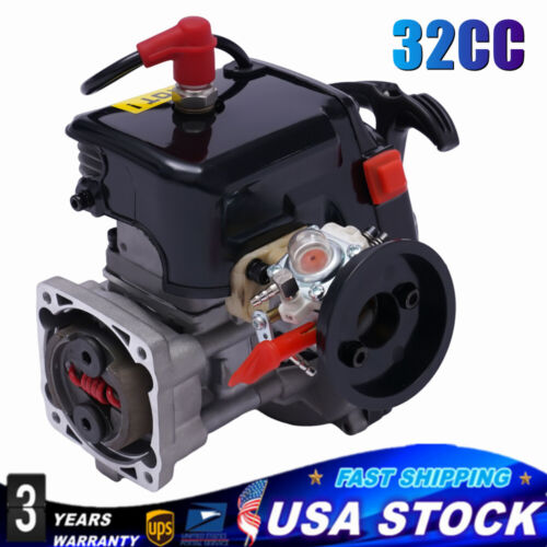 32CC 2-Stroke Air-Cooled Engine Gasoline Engine 4-Bolt Head Ruofan 997 Spark