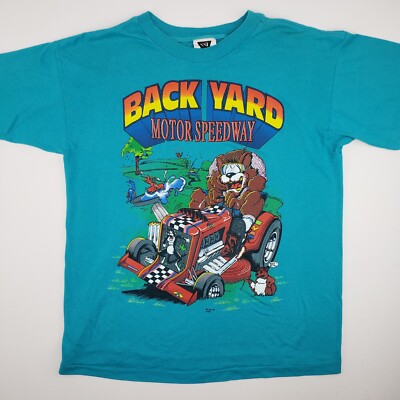 Vintage 1993 SSI Backyard Motor Speedway T-Shirt Single
