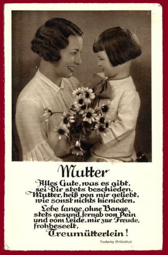 Carte postale allemande Seconde Guerre mondiale Troisième Reich couverture fête des mères 1936 - Photo 1 sur 2