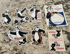 Vintage 1990 Hamm's Beer Bear Decal Stickers Unused Lot 7 Items 90 Football