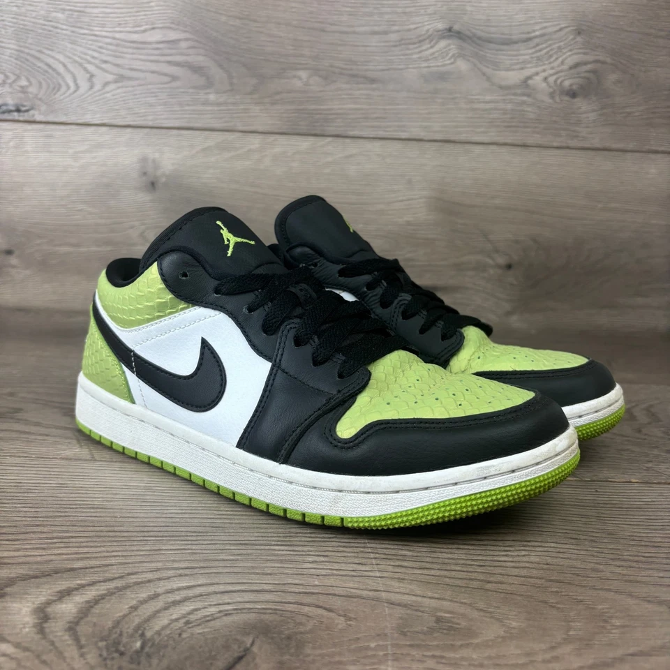 Nike Air Jordan 1 Tenis Bajos Para Mujer 9 Verde Vivo Negro Zapatos DX4446-301 Foto 4 de 4