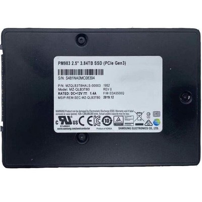Samsung PM983 3.84TB 2.5'' PCIE Nvme Gen3.0 x4 SSD MZQLB3T8HALS-00003 MZ-QLB3T80