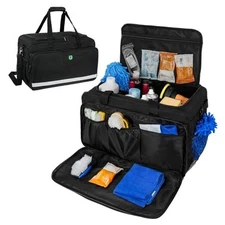 Large Car Detailing Bag, Cleaning Caddy with Lid and Handle L(16.5*10.5*12.7in)