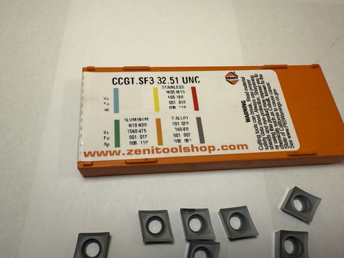 Zenit Carbide Inserts CCGT.SF3 32.51 UNC Qty 9 - Picture 3 of 3