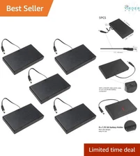 Battery Holder Case 8AA 12V Reusable with ON/Off Switch Wire and DC Connector