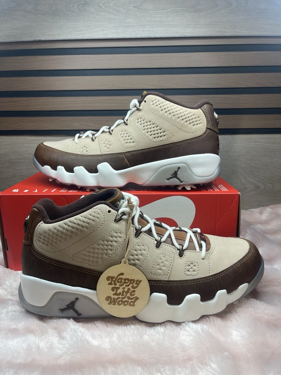 新品未使用　ハッピーライフウッド × ナイキ エアジョーダン9 ゴルフ NRG Happy Life Wood x Air Jordan 9 Golf Low Woodgrain for Sale