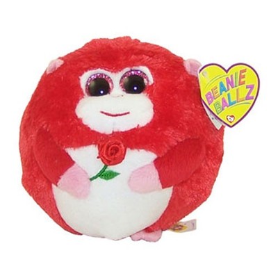 TY Beanie Baby Ballz - IN LOVE the Red Monkey (Regular Size - 5 inch) MWMTs Ball