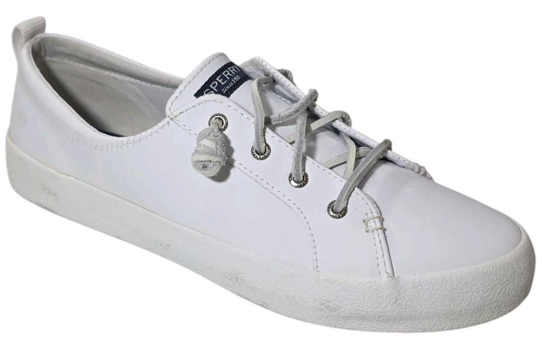 Sperry Womens Size 11 Top Sider Crest Vibe Sneaker White Leather Slip On Casual