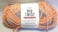 BIG TWIST LOLLIPOP TWISTIE CLOWNFISH CORAL 100% ACRYLIC YARN