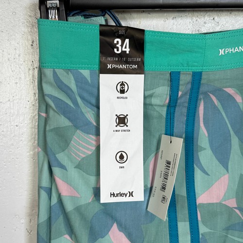 Hurley Men's Phantom Tailgate Boardshort 18" Tropical Mist, 34 $60 - Picture 3 of 10