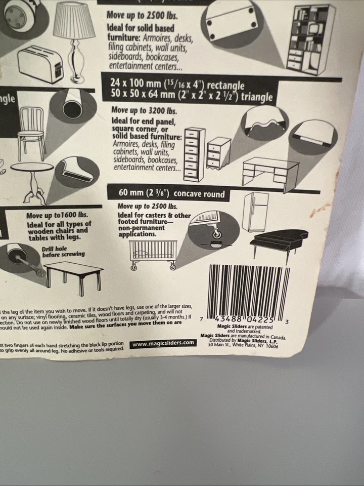 Deslizadores mágicos de colección 7/8" - 1" (22 - 25 mm) puntas de agarre redondas deslizables para muebles (paquete de 4) Foto 3 de 4