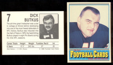 1990 Allan Kaye's Football Card New DICK BUTKUS Chicago Bears Insert Card