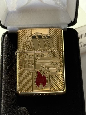 ZIPPO 2018 ZIPPO CAR GOLD PLATED ARMOR MUSEUM ONLY LIGHTER UNFIRED IN BOX #272