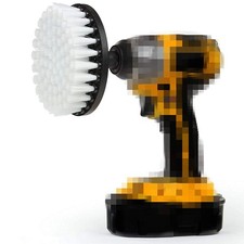 Drill Brush 5 inch Soft Bristle White Quick Change Shaft