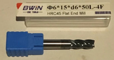 New 6mm x 15mm LOC x 50mm OAL CARBIDE END MILL 4 FLUTES HRC45 Coated
