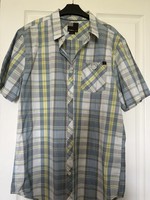 O’Neill Mens Short Sleeve Shirt Size Large Check Lemon/Blue/Grey BNWT