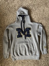 University of Michigan Hooded Sweatshirt Size Medium Gray