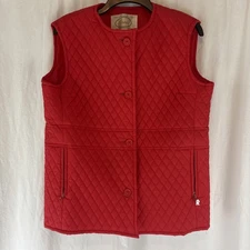 Vintage Russ Hong Kong Waterproof Quilted Red Vest Size M
