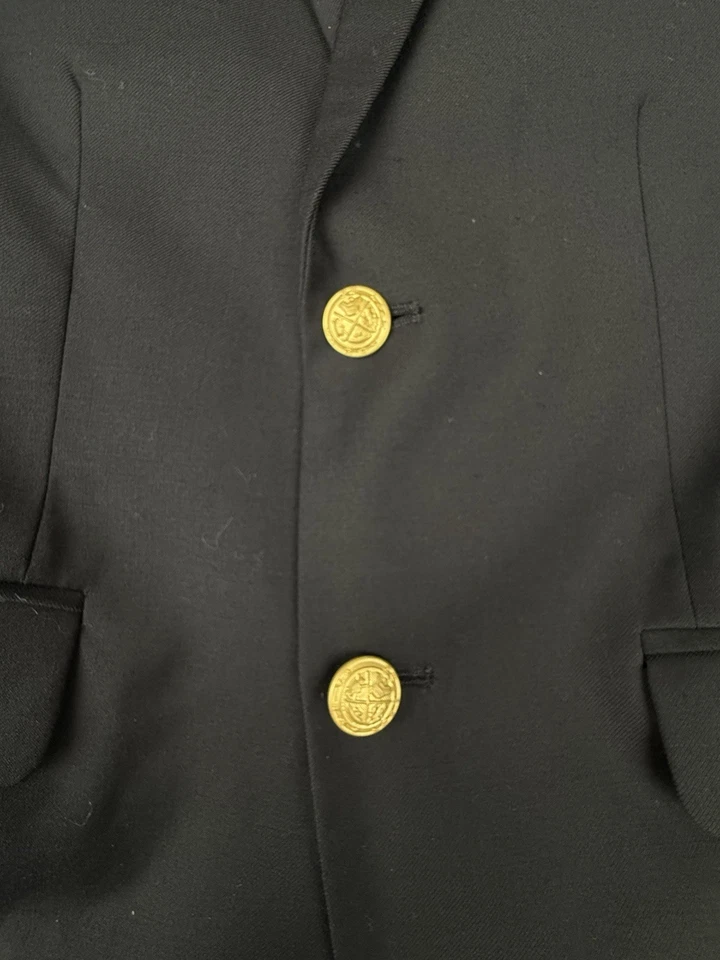 Blazer Class Club Etiqueta Dorada Elástico Mezcla Lana Azul Marino Chaqueta 2 Botones Talla 10 Foto 4 de 4