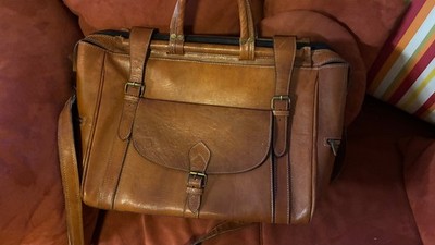Handmade Reisetasche, Sporttasche Leder braun, Marokko