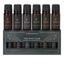 Essential Oils Set for Men | Set of 6 (0.34 Fl Oz or 60ml) Diffuser Oils for ...