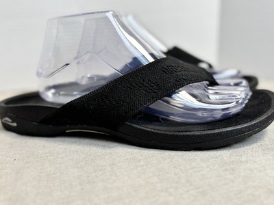 Abeo Affinity Arch Support Orthotic Flip Flop Sandals Black Women s 11
