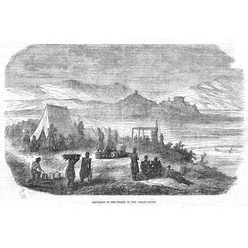 CRIMEAN WAR Occupation of the Piraeus by English Troops - Antique Print 1854