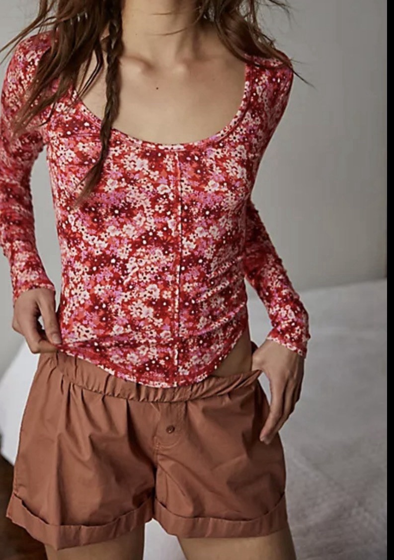 Free People Coffee Club Long Sleeve S