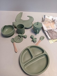Babybesteck 12 teiliges Set mit Saugfüßen Baby Led Weaning Kinderbesteck Bab