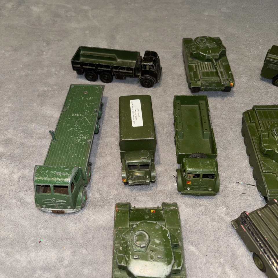 Lot Of 12 VINTAGE MECCANO DINKY SUPERTOYS CENTURION TANK + TRUCKS ENGLAND 1950s - Image 3 of 4