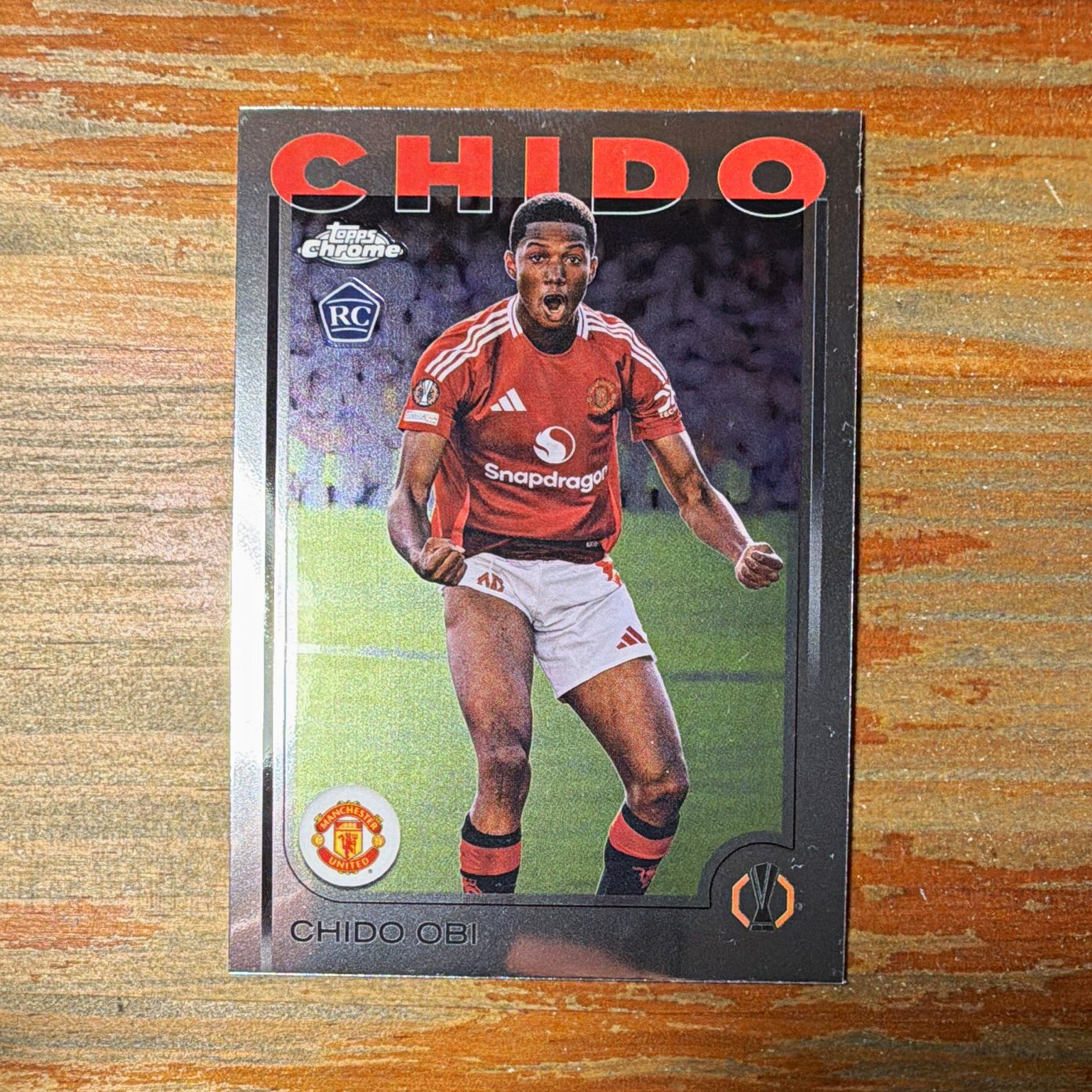 Topps 2024/25 Chrome UEFA Europa League Chido Obi Manchester United RC #14