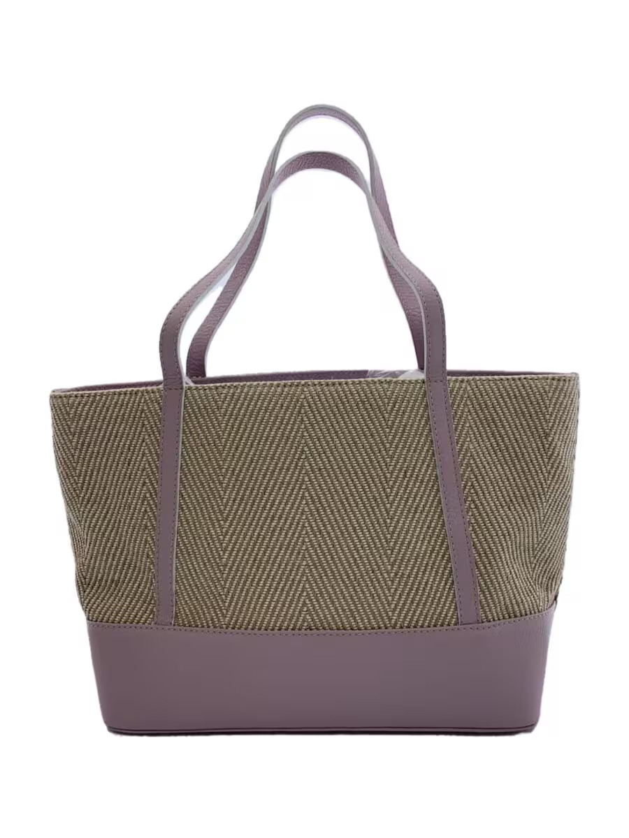 Leilian Beige Canvas Tote Bag Casual Spacious Shoulder Bag