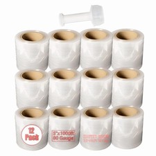 12 Rolls 5 In x 1000 Ft Green Clear Plastic Bags Crystal Clear Photo Art Storage