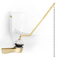 iFealClear Polished Gold Universal Side Mount Toilet Tank Flush Lever