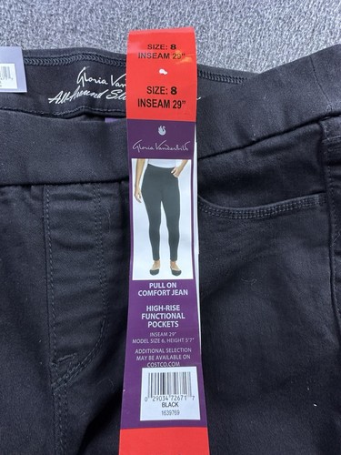 Gloria Vanderbilt Jeans Womens 8 Black High Rise Pull On Slimming Effect New - Picture 12 of 13
