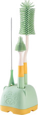 3-Pack Baby Silicone Bottle Brush Set with Storage Holder, Food Grade Silicone B