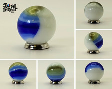 3/4" Akro Agate Patch Marble Blue Tan White NM-