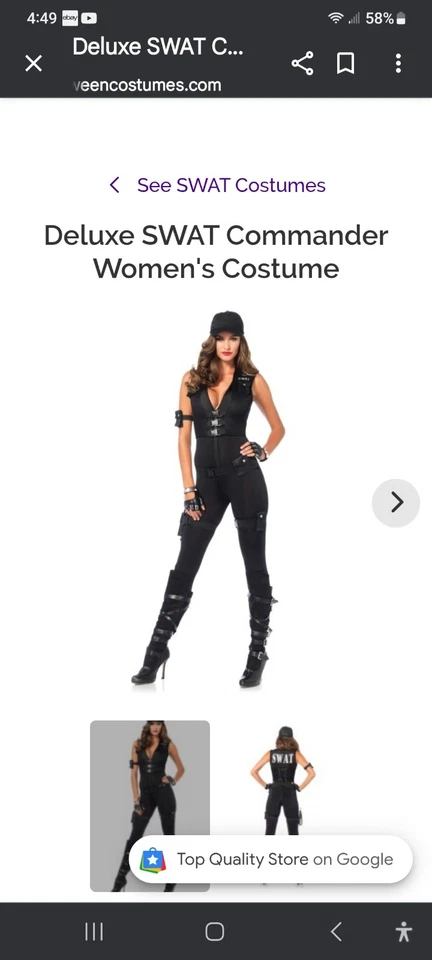 HALLOWEEN Disfraz Pierna Avenida MUJER SWAT Comandante Chaleco Auténtico MIRAR Talla L Foto 3 de 4