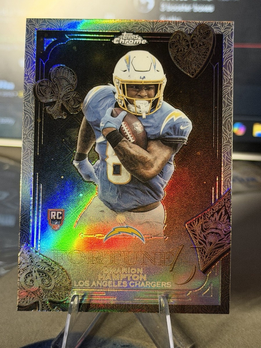 2025 Topps Chrome Football Omarion Hampton Fortune 15 Refractor RC
