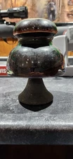 Vintage Large Brown Ceramic  Threaded Bottom ceramic insulator