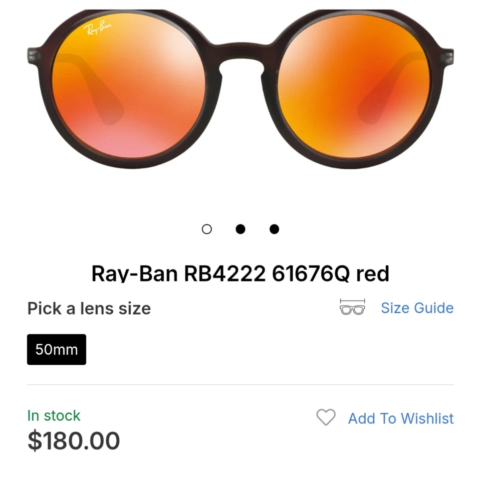 Ray-ban RB 4222 6167/Q Sunglasses Red Mirrored Unisex Made In Italy - Image 2 of 4