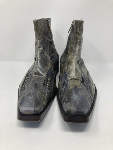 Jo Ghost Grey/Silver Leather Ankle Boots Men Size 41 Made In Italy Retail $289 - Picture 5 of 10