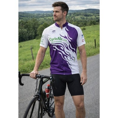 Cycle4Alz Purple Flame Cycling Jersey Men s S Vintage Bikewear Charity Event