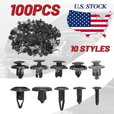100Pcs Trunk Screw Rivets Set Car Bumper Fender For Auto Plastic Fastener Clips