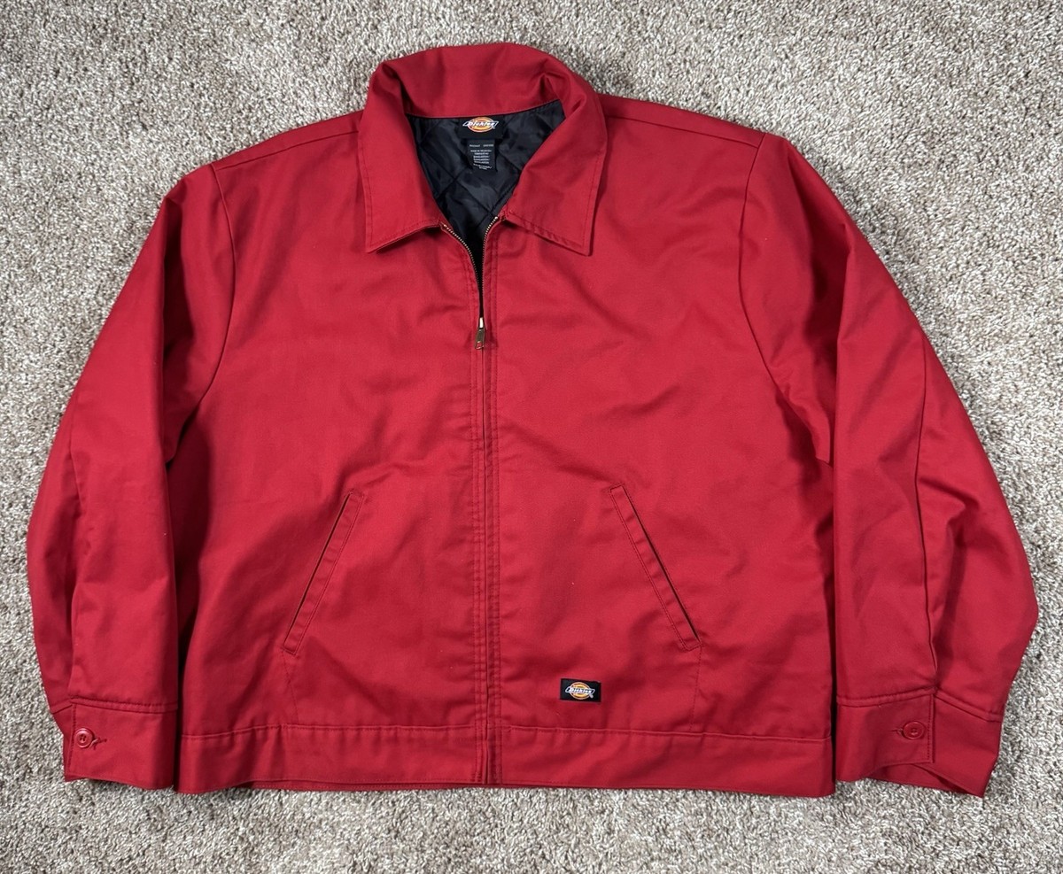 Vintage Dickies Eisenhower Jacket Mens 2XL XXL Red Full Zip Work