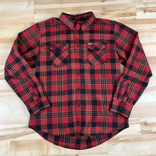 Dixxon Flannel Shirt Men XL Menace Red Black Buffalo Tartan Plaid NWT Button Up