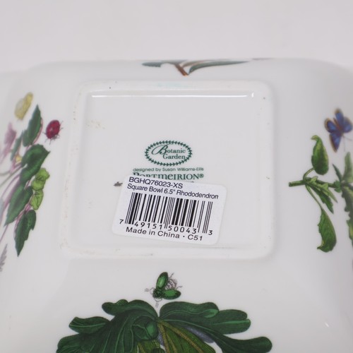 Portmeirion Botanic Garden Square Bowl 6.5" Rhododendron NEW Porcelain - Picture 10 of 12