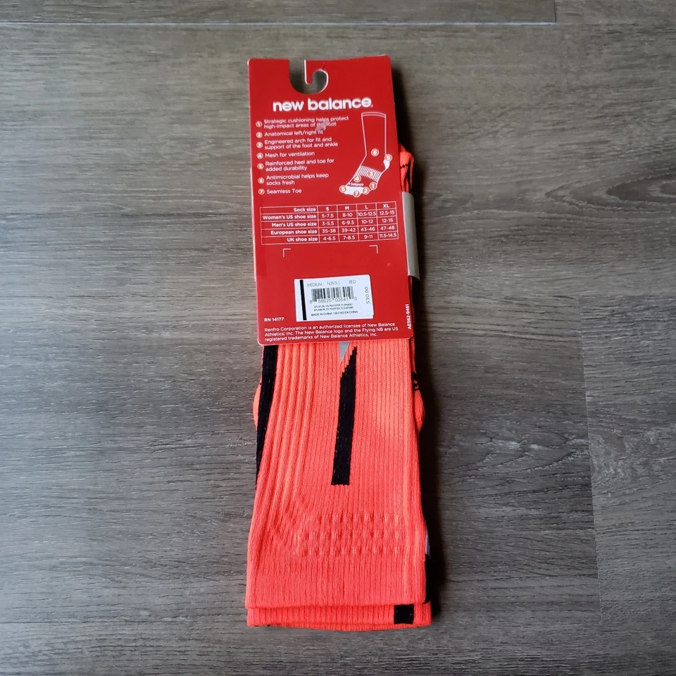New Balance Naranja Reflectante Graduado Compresión Calcetines para Correr Unisex Talla M Foto 3 de 4