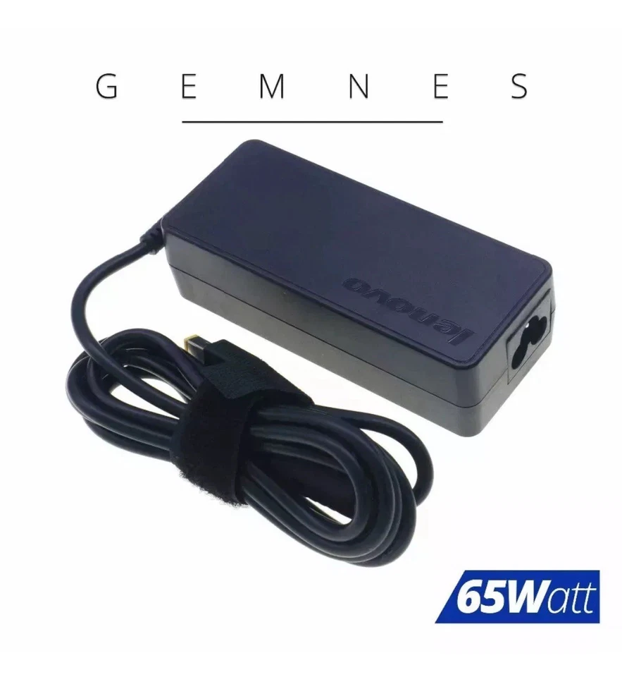 OEM Genuine LENOVO ThinkPad Laptop Charger AC Adapter 65W Slim Yellow Tip Black - image 2 of 4